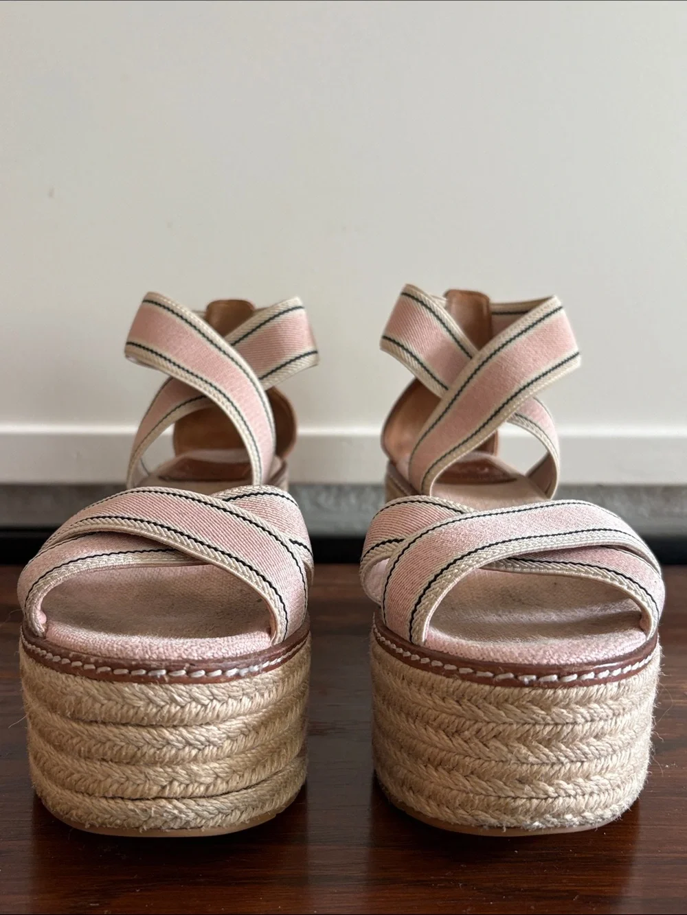 TORY BURCH Frieda Espadrille Platform Sandals Size 7